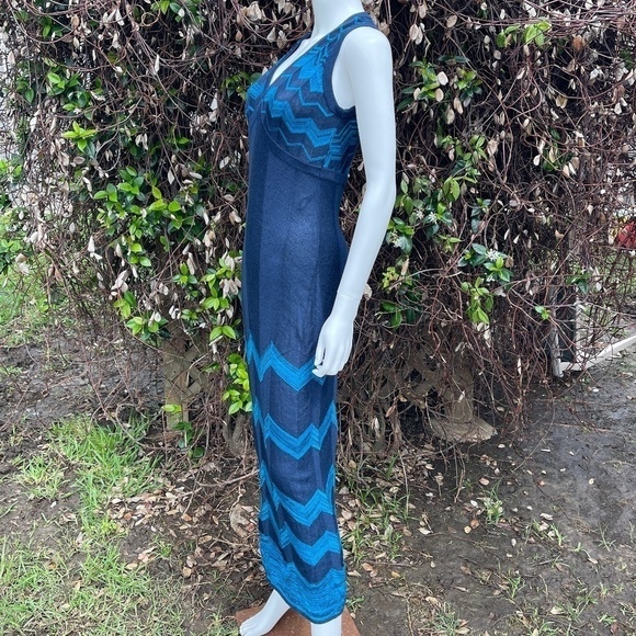 Missoni For Target Chevron Navy Blue V Neck Maxi Dress - Picture 7 of 10